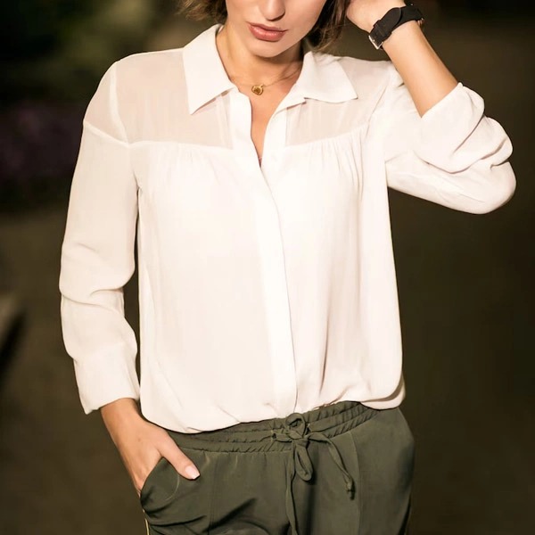Elegant White Shirt Long Sleeve