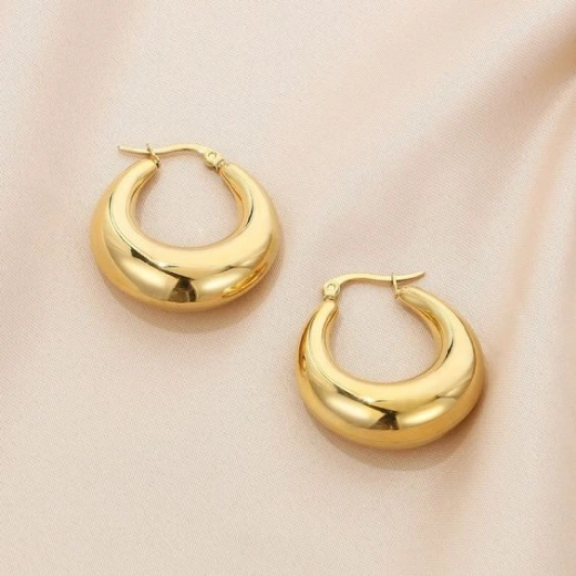 Fey Stainless Steel Hinged Hoop Earrings